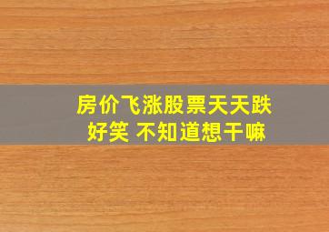 房价飞涨股票天天跌 好笑 不知道想干嘛